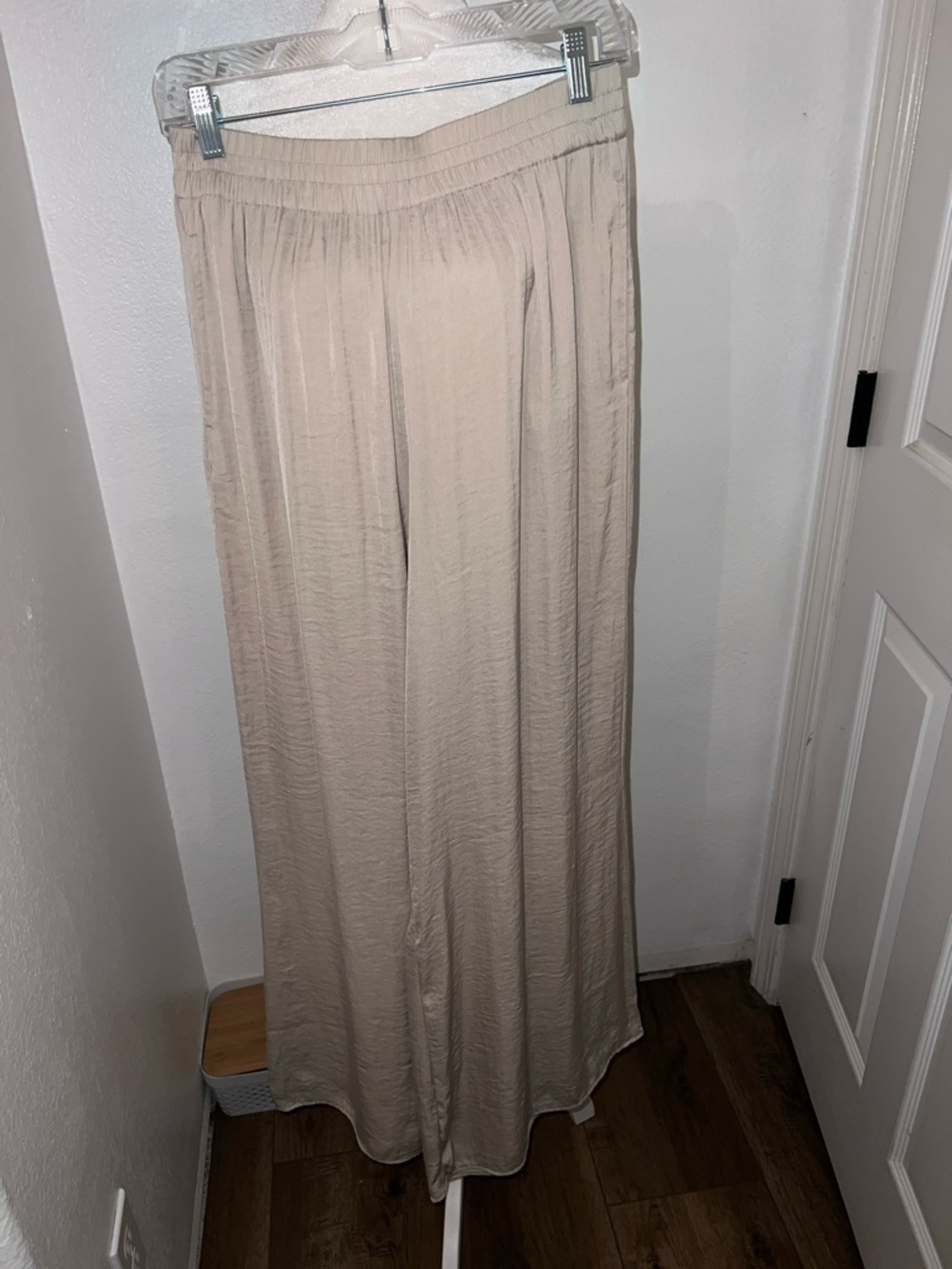 Zara Wide Leg pants Cream Medium - Picture 3 of 6